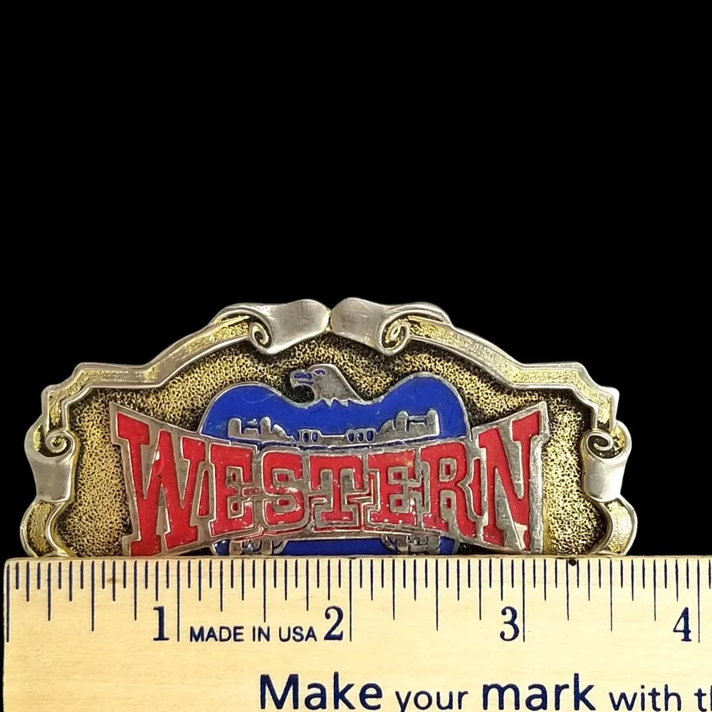 Vintage‎ Western Racing Wheels Belt Buckle Retro Car Racing Collectible Gift